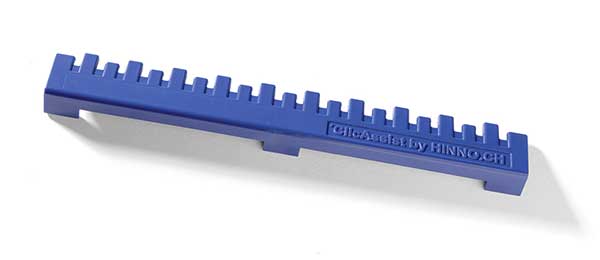 hinno-clic-assist_laengsoese-einklickhilfe 10 Gleiter auf einmal in die Vorhangschiene